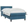 vidaXL Boxspring met matras fluweel donkerblauw 80x220 cm