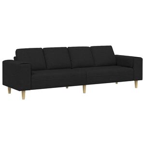 vidaXL Woonkamer Bank Zwart 250 x 77 x 76 cm Polyester