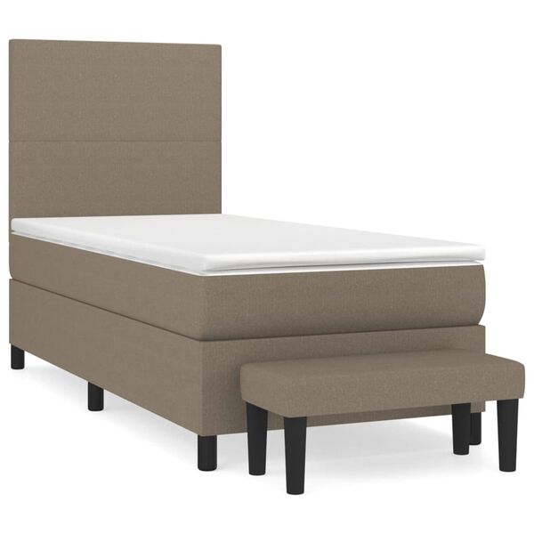 vidaXL Boxspring met matras stof taupe 80x200 cm