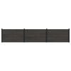 vidaXL Hek set 3 st 526 x 105 cm WPC en Aluminium Zwart