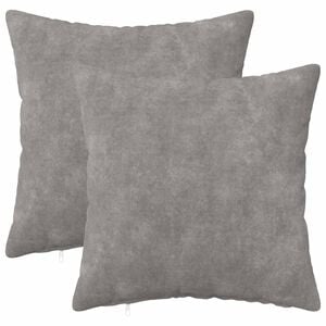 vidaXL Kussen met kussen HEERLEN 2 st Lichtgrijs Microfiber Fleece