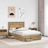 vidaXL Bedframe met hoofdeinde Artisan Eiken 120 x 190 cm Bewerkt hout