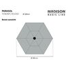 Madison Parasol Tenerife rond 300 cm grijs