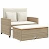 vidaXL Tuinbank 2-zits met kussens poly rattan en acaciahout beige