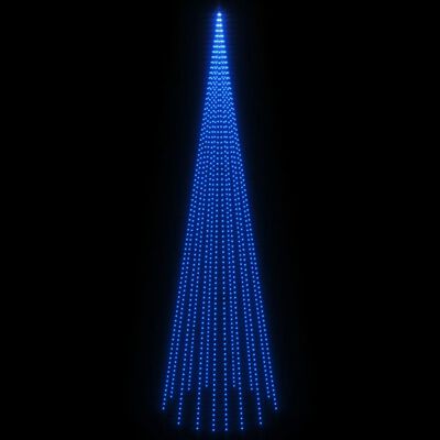 vidaXL Vlaggenmast kerstboom 1134 LED's blauw 800 cm