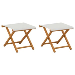vidaXL Ligstoel 2 pcs massief eucalyptushout Cr&egrave;mekleurig