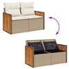 vidaXL 11-delige Tuinset met kussens poly rattan beige
