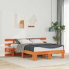 vidaXL Bedframe met hoofdeinde Bruin 140 x 190 cm Massief grenenhout