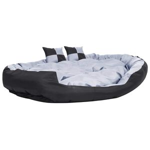 vidaXL Hondenkussen omkeerbaar en wasbaar 150x120x25 cm grijs en zwart