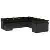 vidaXL 11-delige Loungeset met kussens poly rattan zwart