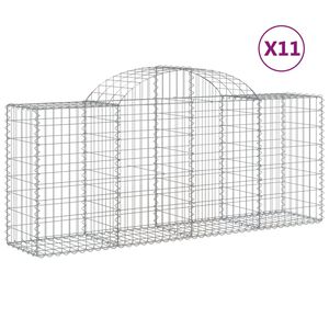 vidaXL Schanskorven 11 st gewelfd 200x50x80/100 cm ijzer
