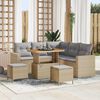 vidaXL Tuin Sofa Set 8 pcs Beige poly rattan