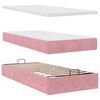 vidaXL Ottoman bed met matrassen en LED's 90x190cm fluweel roze