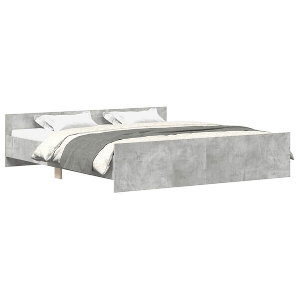 vidaXL Bedframe met hoofd- en voeteneinde betongrijs 180x200 cm