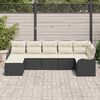 vidaXL Tuin Sofa Set met kussen 7 pcs Zwart en wit Poly riet