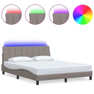 vidaXL Bedframe zonder matras "Hanko" stof taupe 160x200 cm