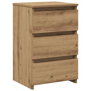 vidaXL Nachtkastje 40x35x62,5 cm bewerkt hout artisanaal eikenkleur