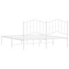vidaXL Bedframe met hoofdbord metaal wit 183x213 cm