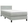vidaXL Boxspring met matras en LED fluweel lichtgrijs 100x220 cm