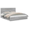 vidaXL Opslag bed met lade Grijs Sonoma 180 x 200 cm Bewerkt hout