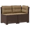 vidaXL Tweedelige Tuinbank met Kussens Rattan Look 2-zits PP Bruin