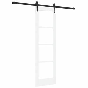 vidaXL Schuifdeur 61 x 198,5 cm Massief grenenhout en glas Wit