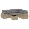 vidaXL 7-delige Loungeset met kussens poly rattan beige