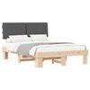 vidaXL Bedframe met Gevoerd Hoofdgedeelte Donkergrijs 120 x 190 cm