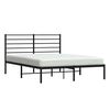 vidaXL Bedframe met hoofdbord metaal zwart 160x200 cm