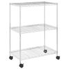 vidaXL Opbergrek met wielen 3-laags 150 kg 60x35x81 cm chroomkleurig