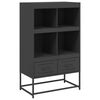 vidaXL Hoge kast 68x39x111,5 cm staal zwart