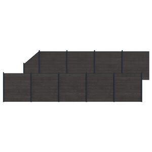 vidaXL Hekpaneel 10 pcs WPC en Aluminium Zwart
