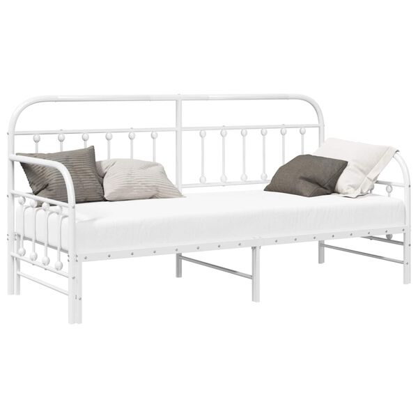 vidaXL Bedframe voor een daybed Wit 75 x 190 cm Gepoedercoat staal