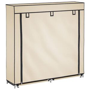 vidaXL Schoenenkast met hoes 115x28x110 cm stof cr&egrave;me
