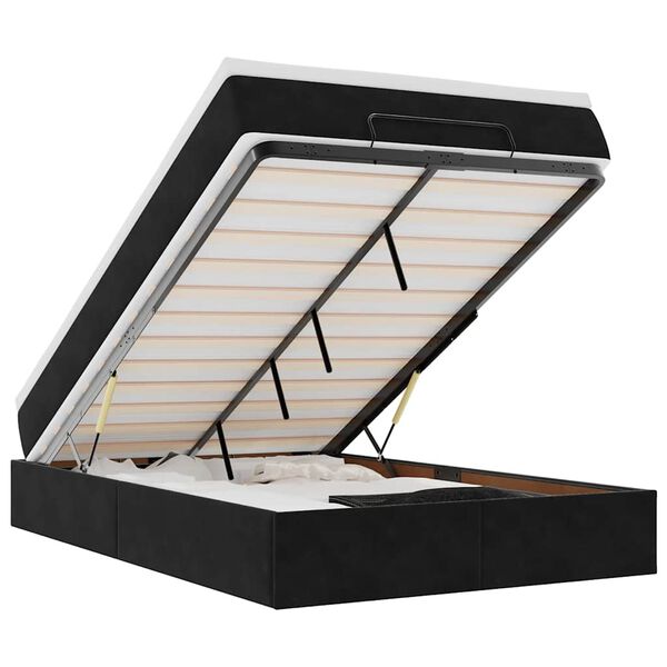 vidaXL Bed poef met matras 120x190 cm fluweel zwart