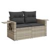 vidaXL 5-delige Loungeset met kussens poly rattan lichtgrijs