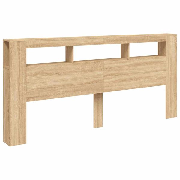 vidaXL Hoofdbord met LED 220x18,5x103,5 cm bewerkt hout sonoma eiken