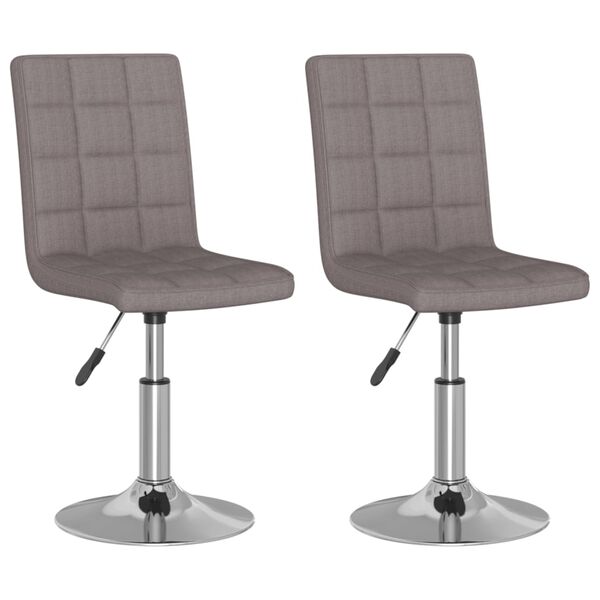 vidaXL Eetkamerstoelen draaibaar 2 st stof taupe