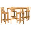 vidaXL Buitenbarset 5 pcs Naturel Massief Teakhout