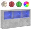 vidaXL Dressoir met LED-verlichting 181,5x37x100 cm betongrijs