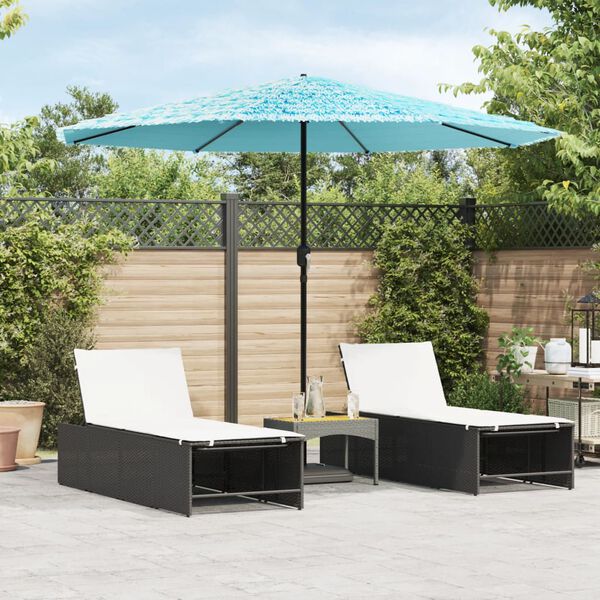 vidaXL Parasol met stalen paal 324x324x247 cm blauw