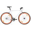 vidaXL Fiets met vaste versnelling 700 c 59 cm wit en oranje