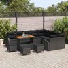 vidaXL Tuin Sofa Set met kussen met opslag met kussen 13 pcs Zwart