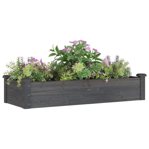 vidaXL Plantenbak verhoogd met voering 120x45x25 cm vurenhout grijs