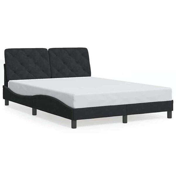 vidaXL Bedframe zonder matras 140x190 cm fluweel zwart