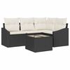 vidaXL Tuinbankenset 5 st Bruin en Cr&egrave;me poly rattan