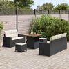 vidaXL Tuin Sofa Set met kussen 8 pcs Zwart en Cr&egrave;me poly rattan