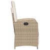 vidaXL Tuinstoelen 2 st verstelbaar met voetensteun poly rattan beige