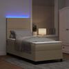 vidaXL LED Box Spring Bed Lichtgrijs en wit. 90 x 190 cm Katoen Stof