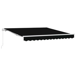 vidaXL Uitschuifbare luifel Zwart 350 x 250 cm Polyester en Aluminium
